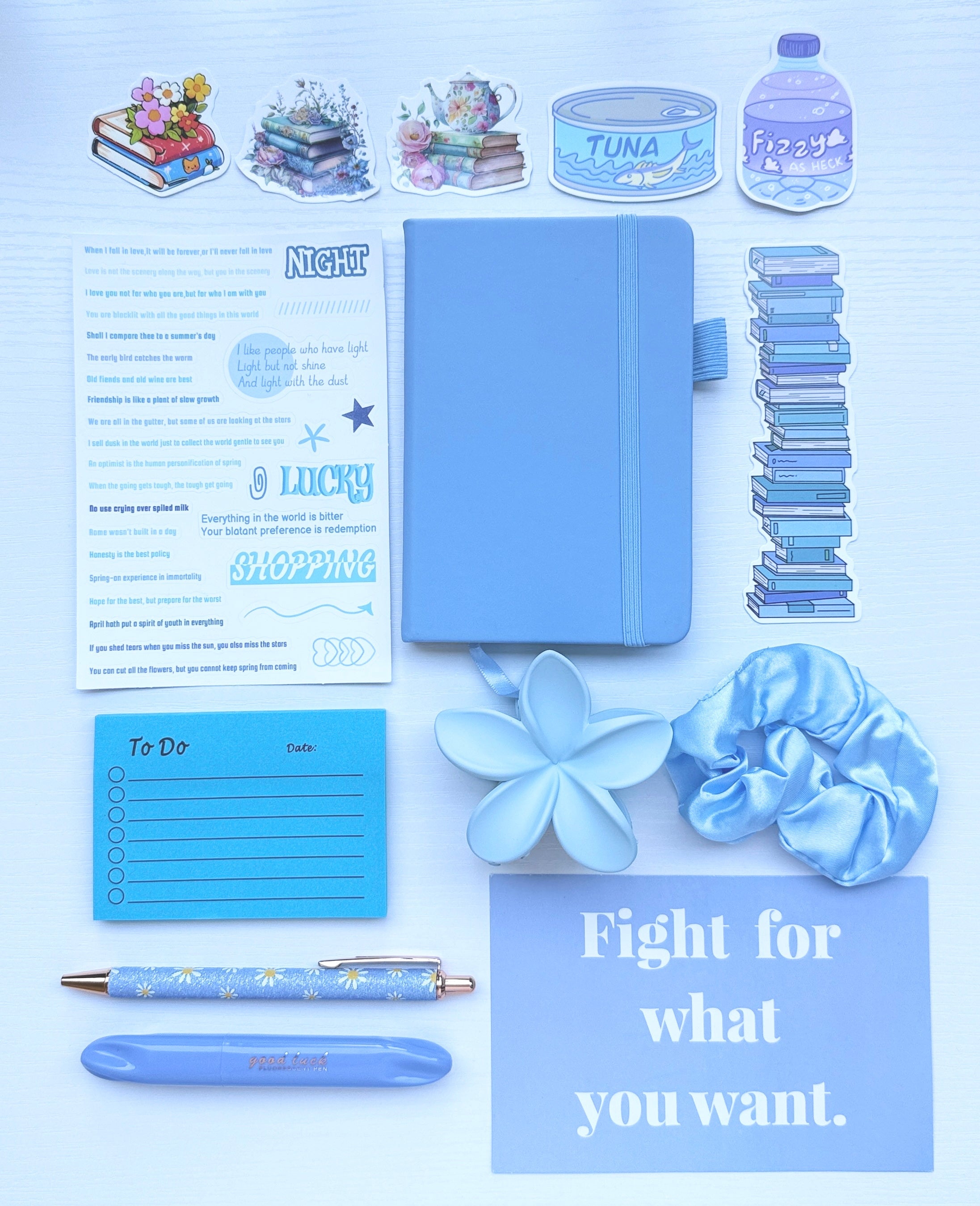 Aesthetic Gift Set with Stationery – Blue Whisper Edition