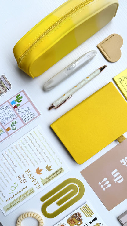 Cozy Stationery Gift Bundle – Yellow Blossom Soft Desk Set