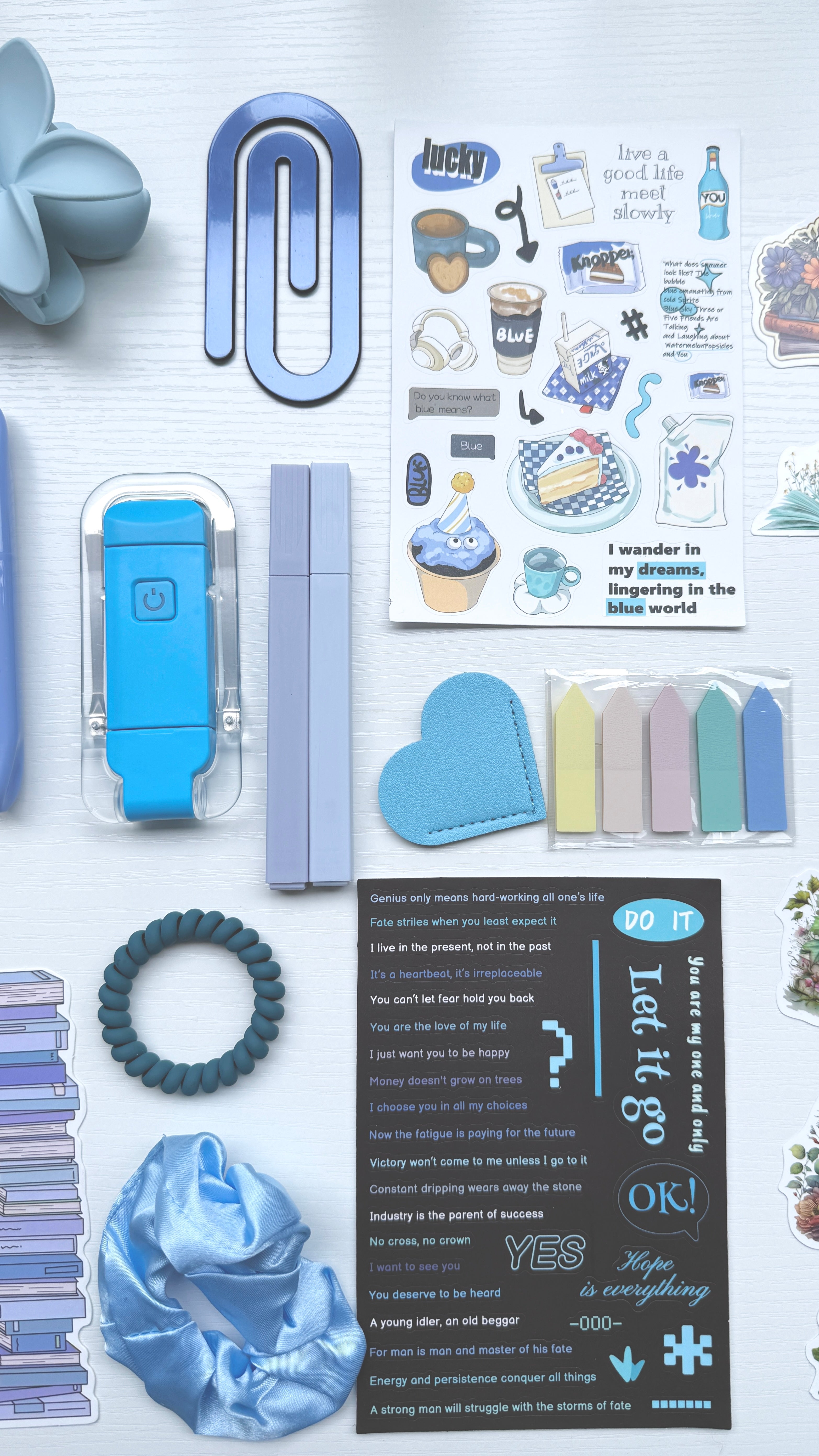 Aesthetic Gift Set with Stationery – Blue Whisper Edition