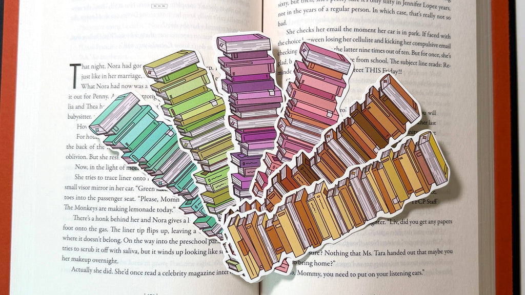Book Stack Shaped Bookmark Set for Reading & Journals