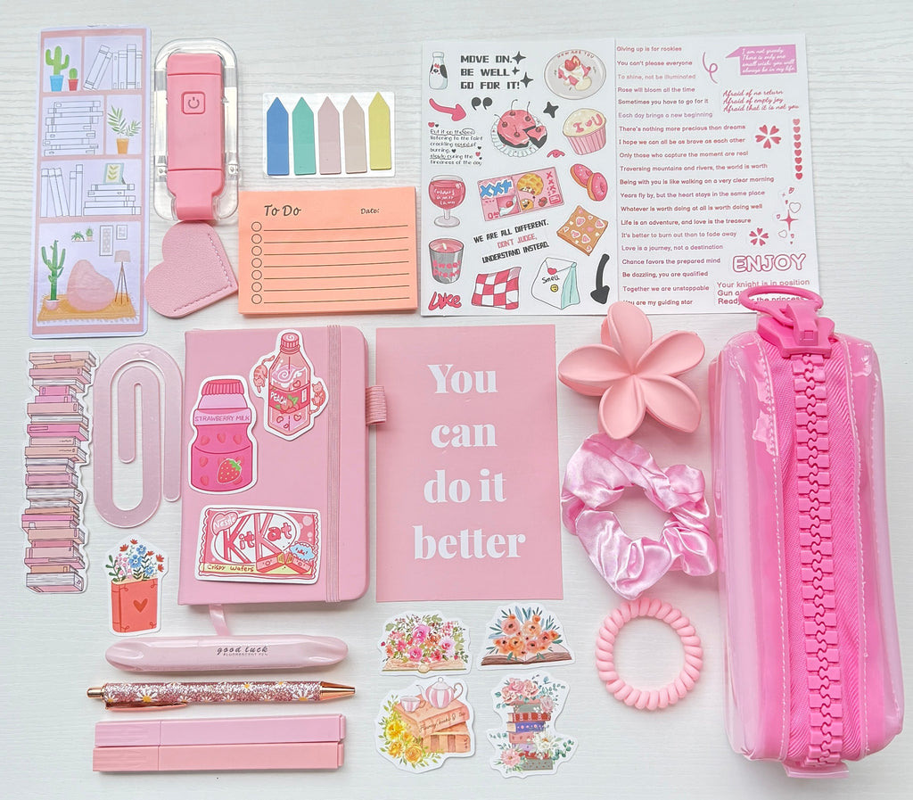 Pink Blossom Stationery Bundle – Soft Aesthetic Gift Set