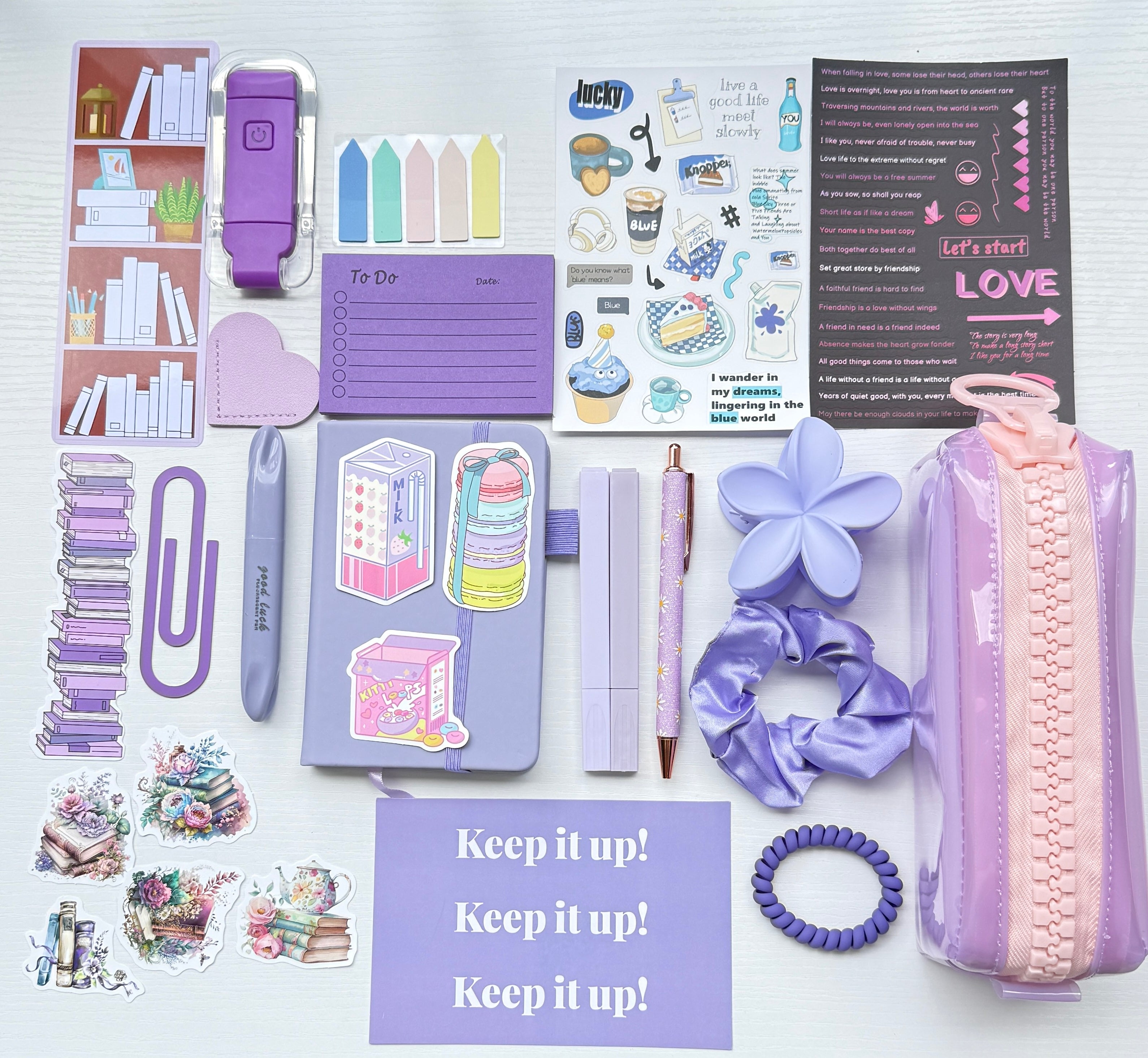 Calm Stationery Gift Set – Purple Velvet Aesthetic Bundle