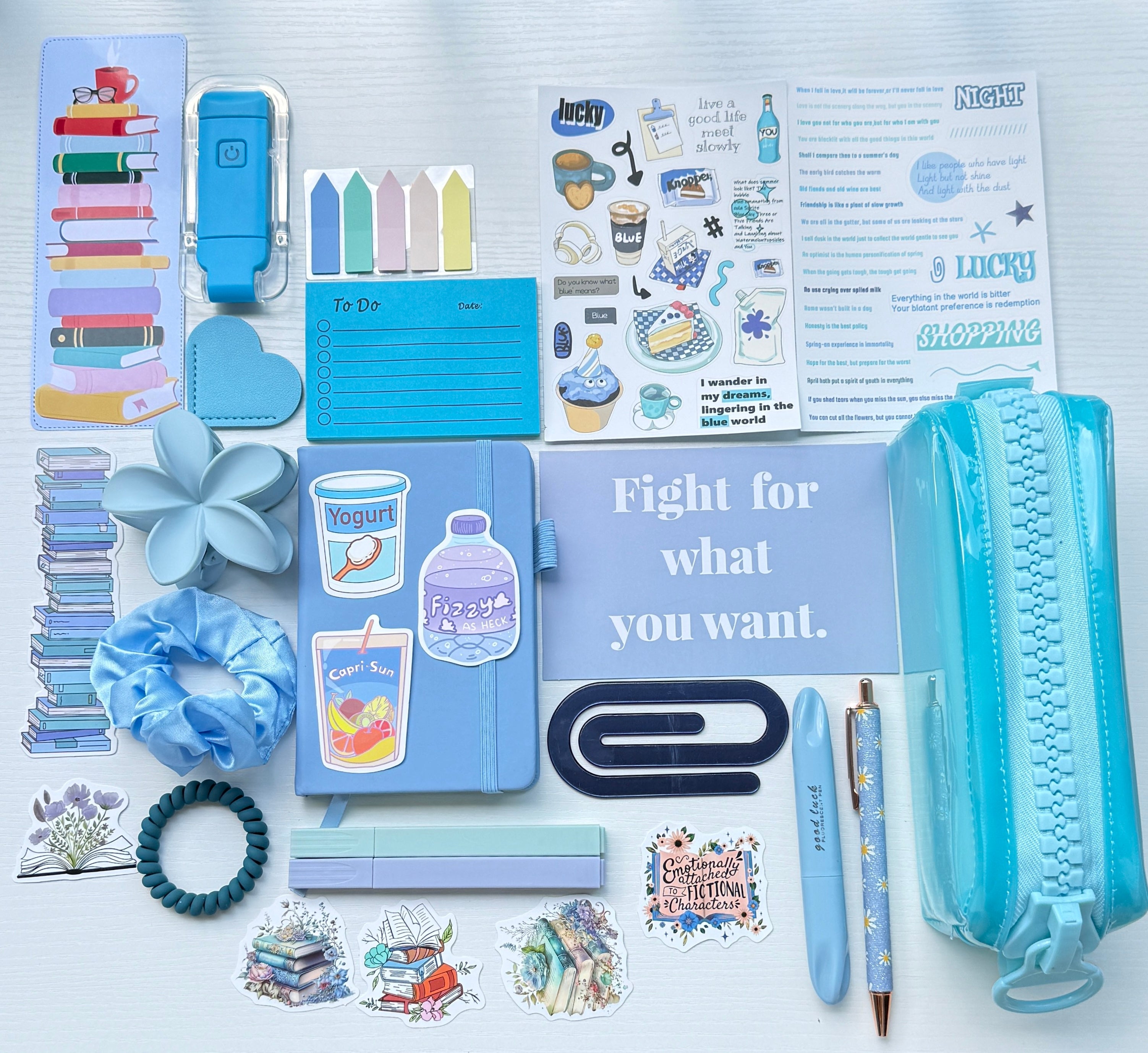 Aesthetic Gift Set with Stationery – Blue Whisper Edition