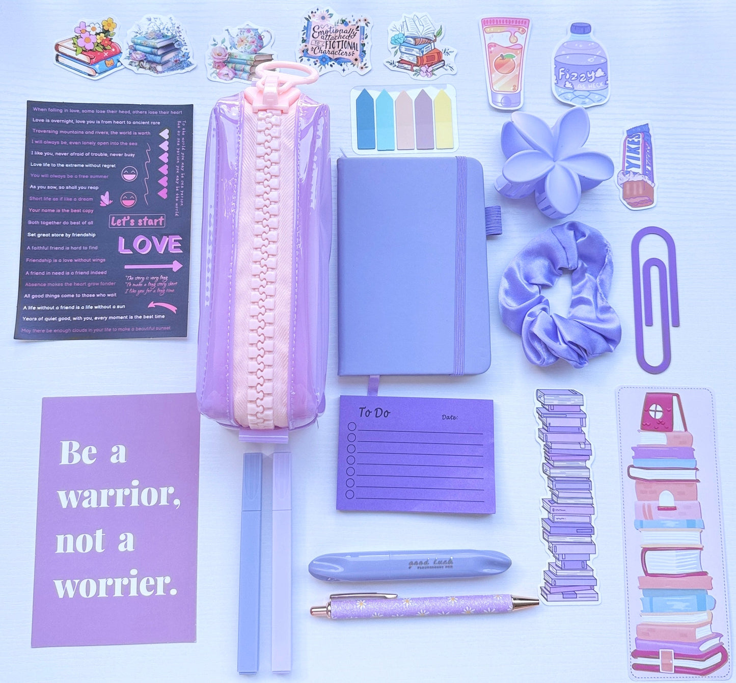 Calm Stationery Gift Set – Purple Velvet Aesthetic Bundle