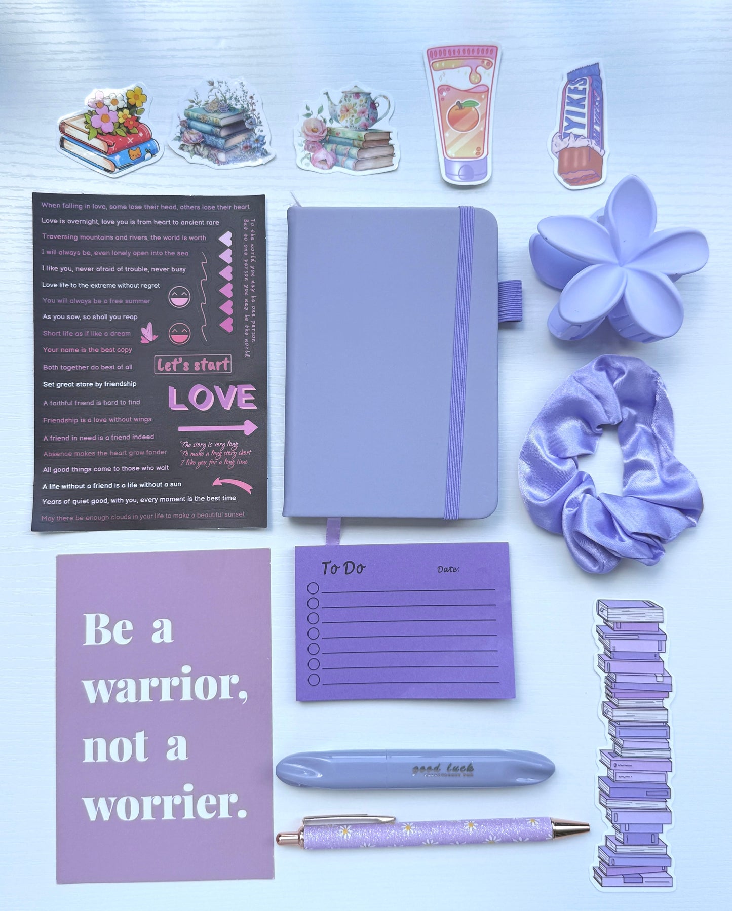 Calm Stationery Gift Set – Purple Velvet Aesthetic Bundle