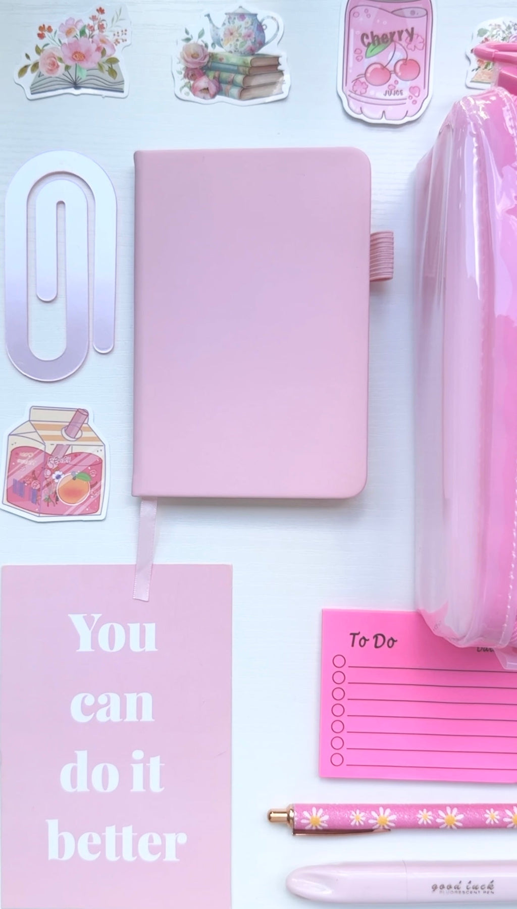 Pink Blossom Stationery Bundle – Soft Aesthetic Gift Set