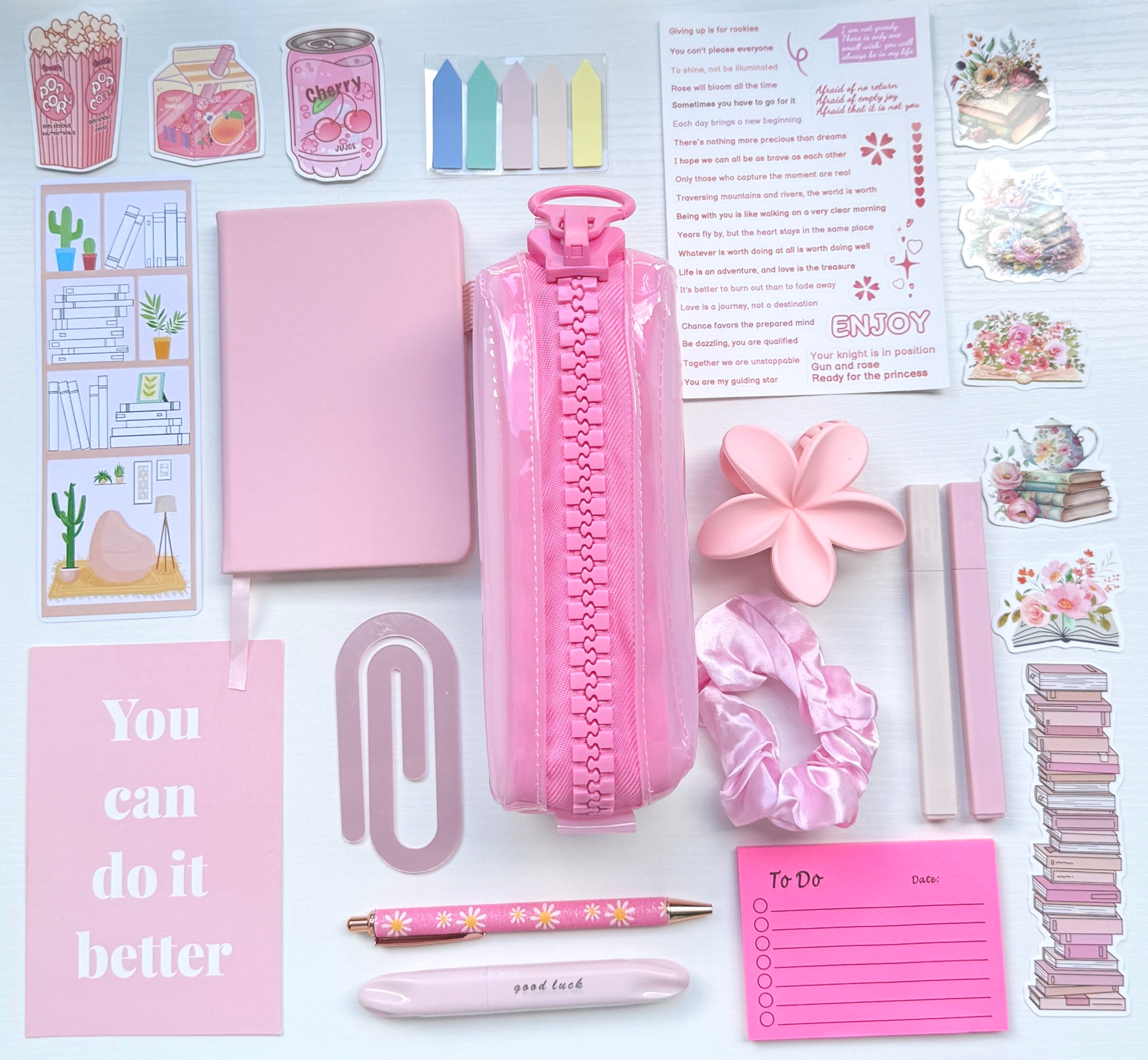 Pink Blossom Stationery Bundle – Soft Aesthetic Gift Set