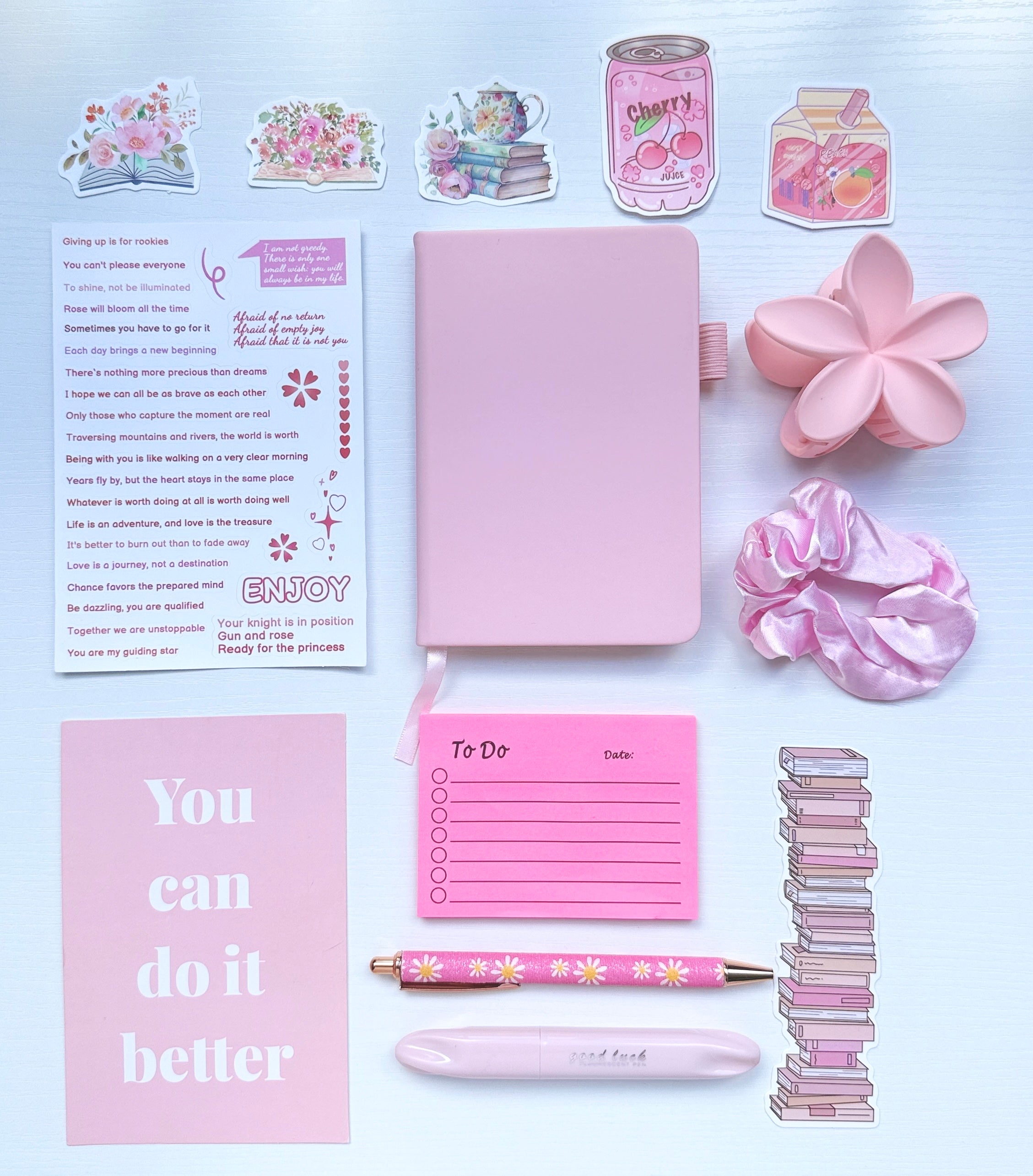 Pink Blossom Stationery Bundle – Soft Aesthetic Gift Set