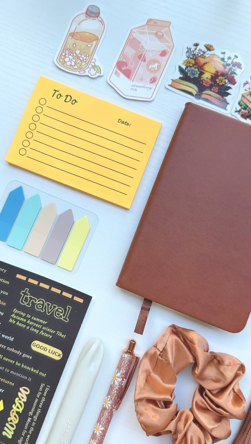 Soft Aesthetic Stationery Set – Caramel Whisper