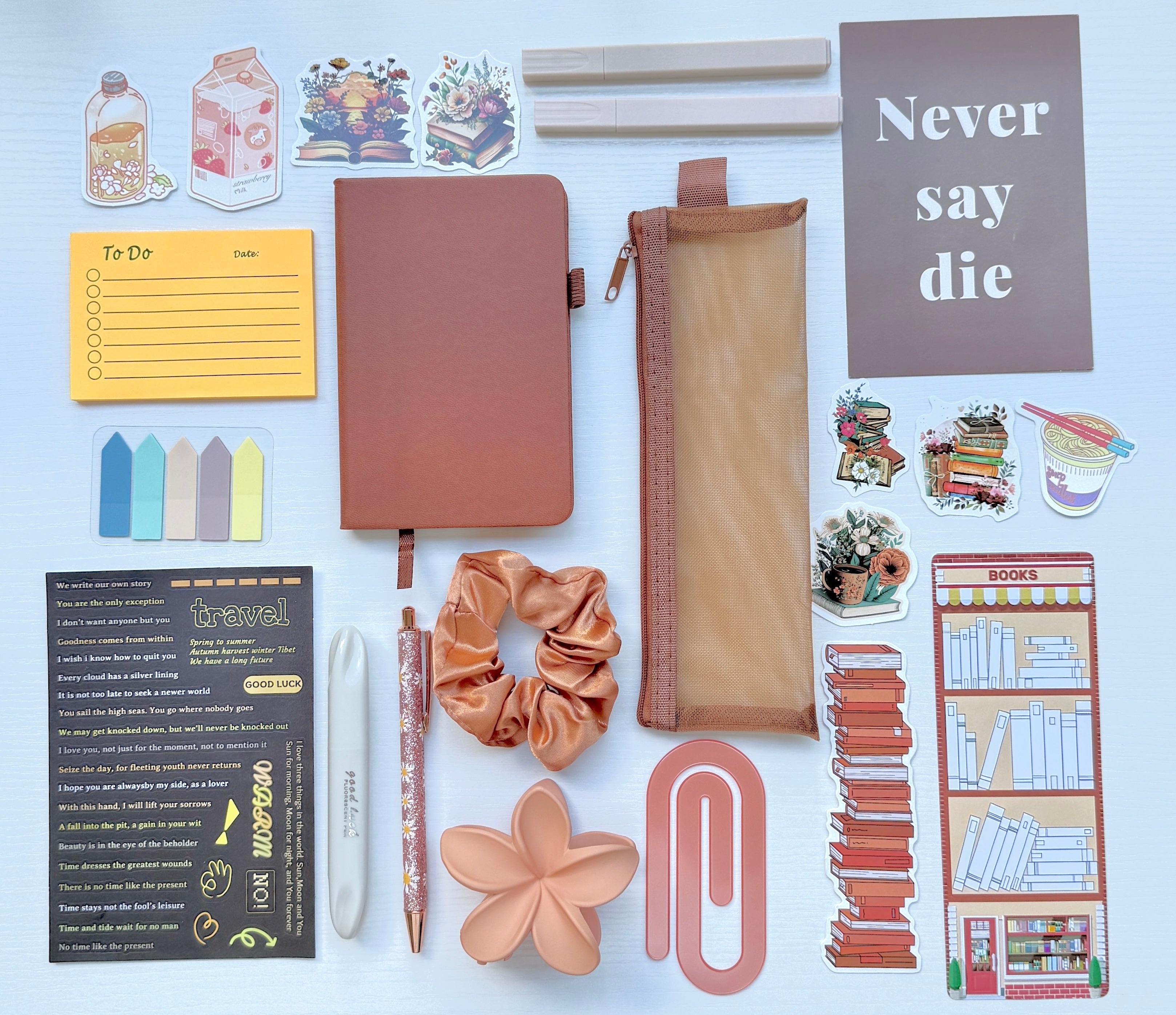 Soft Aesthetic Stationery Set – Caramel Whisper
