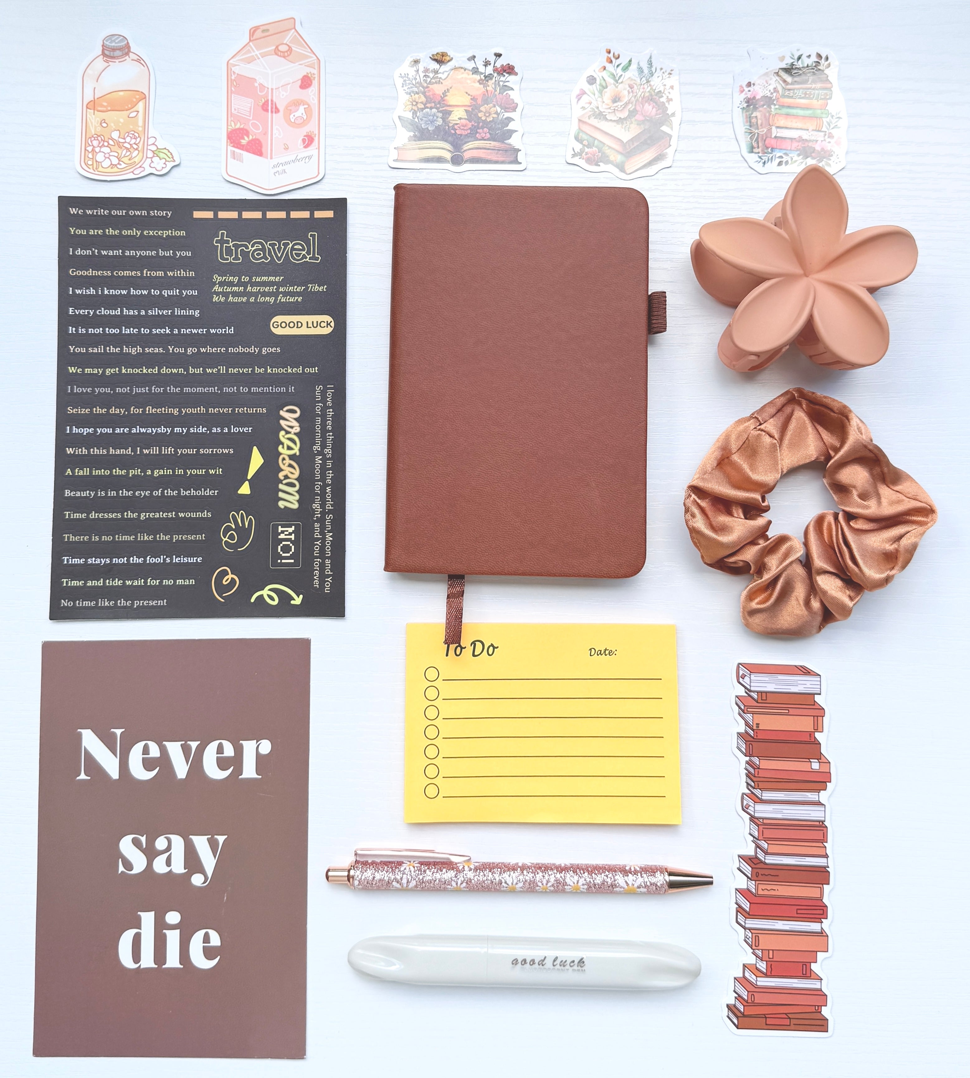 Soft Aesthetic Stationery Set – Caramel Whisper