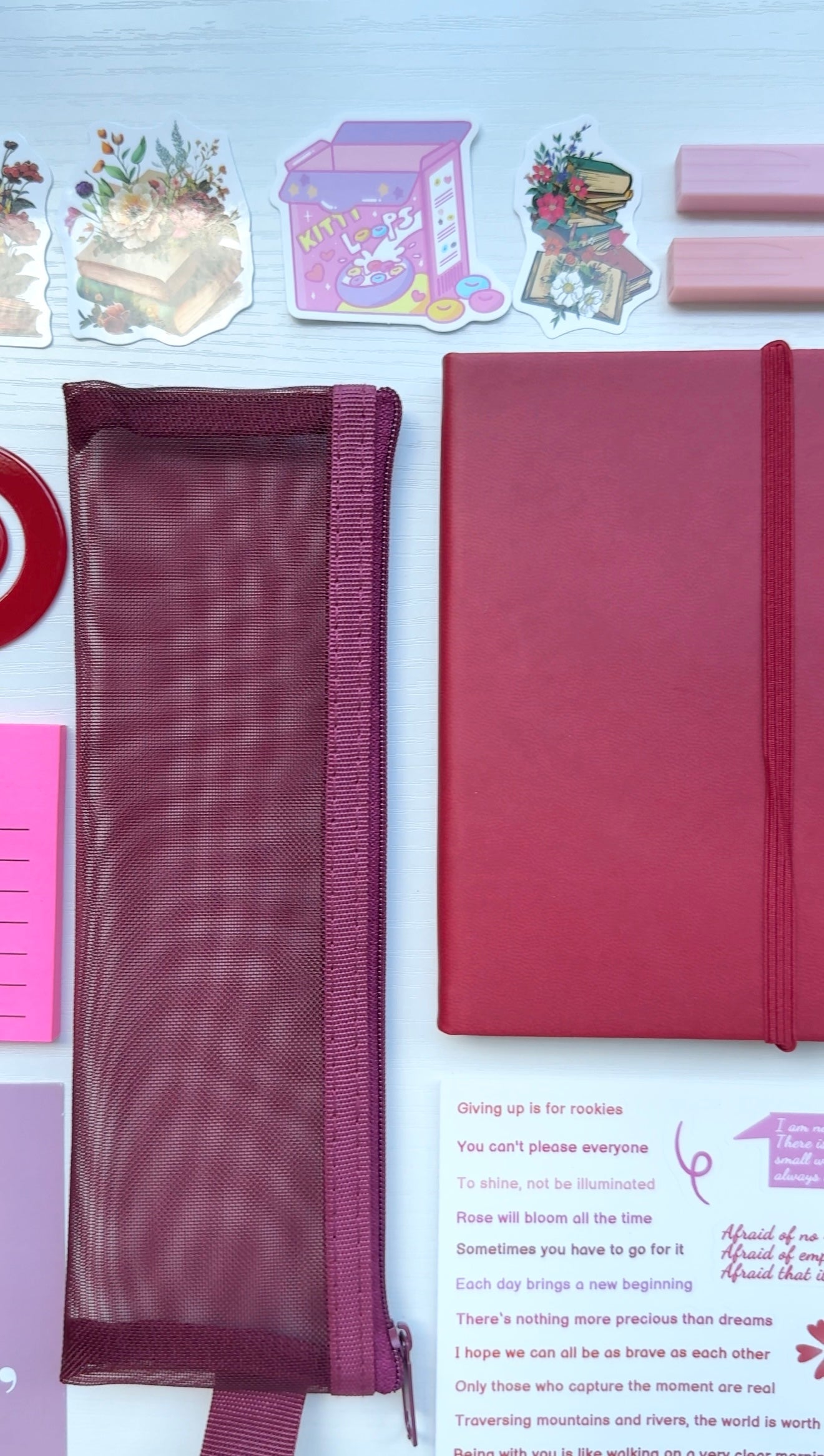 Aesthetic Gift Bundle – Red Wine Cozy Stationery Set