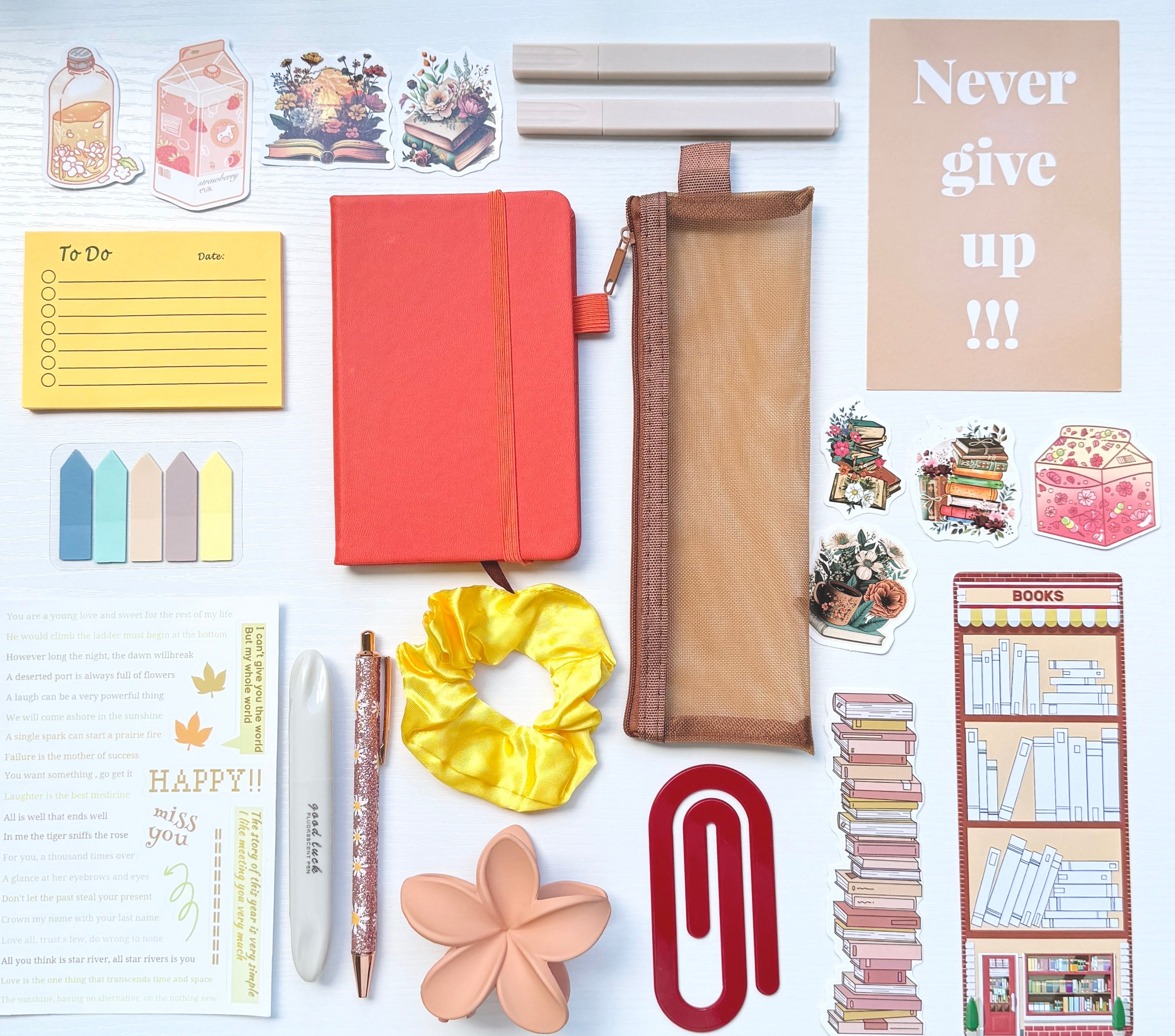 Aesthetic Stationery Bundle – Warm Orange Haze Cozy Gift