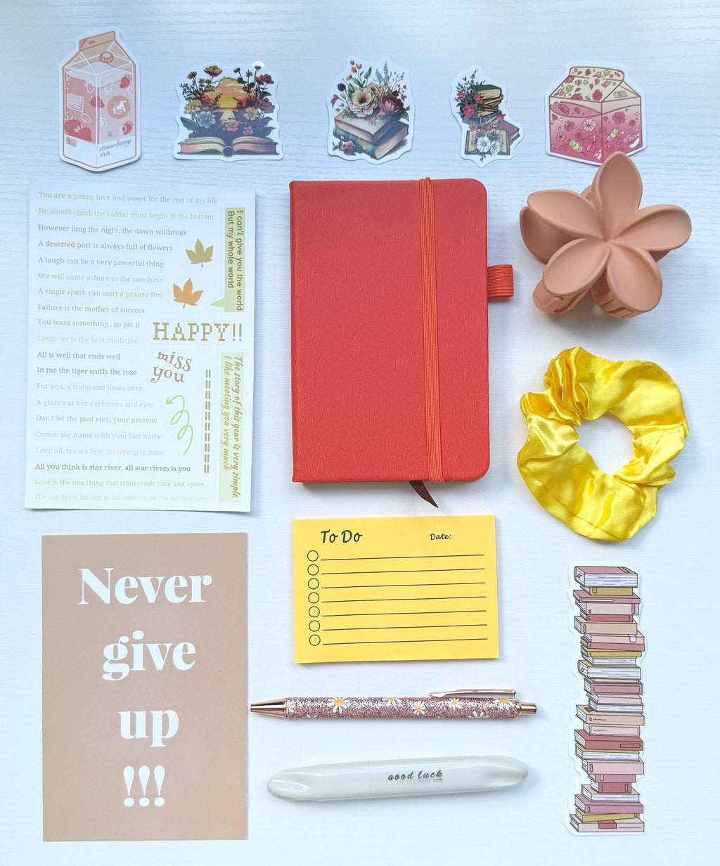 Aesthetic Stationery Bundle – Warm Orange Haze Cozy Gift