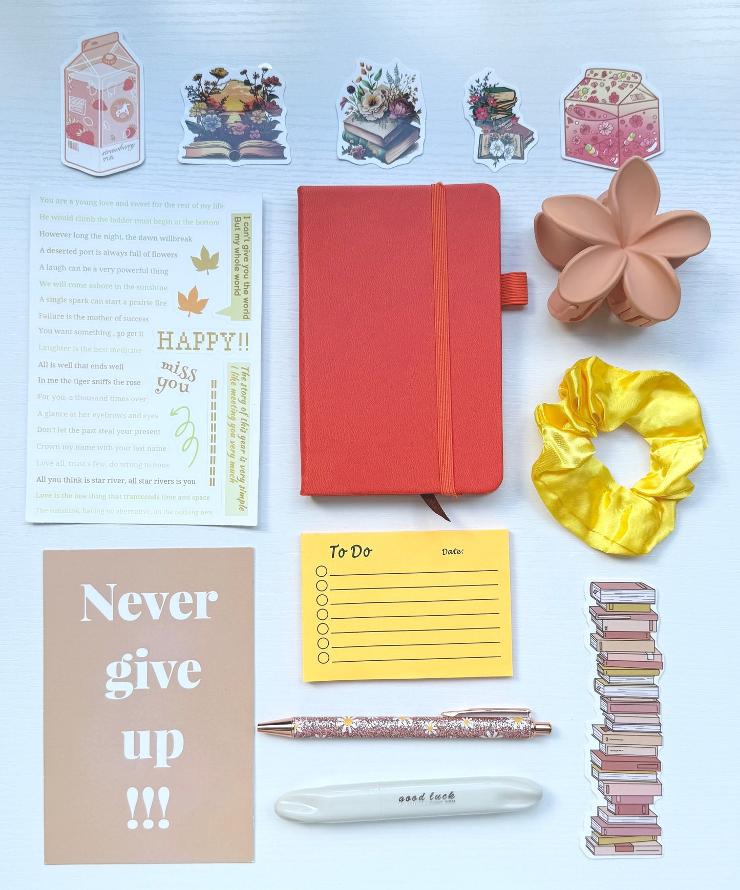 Aesthetic Stationery Bundle – Warm Orange Haze Cozy Gift