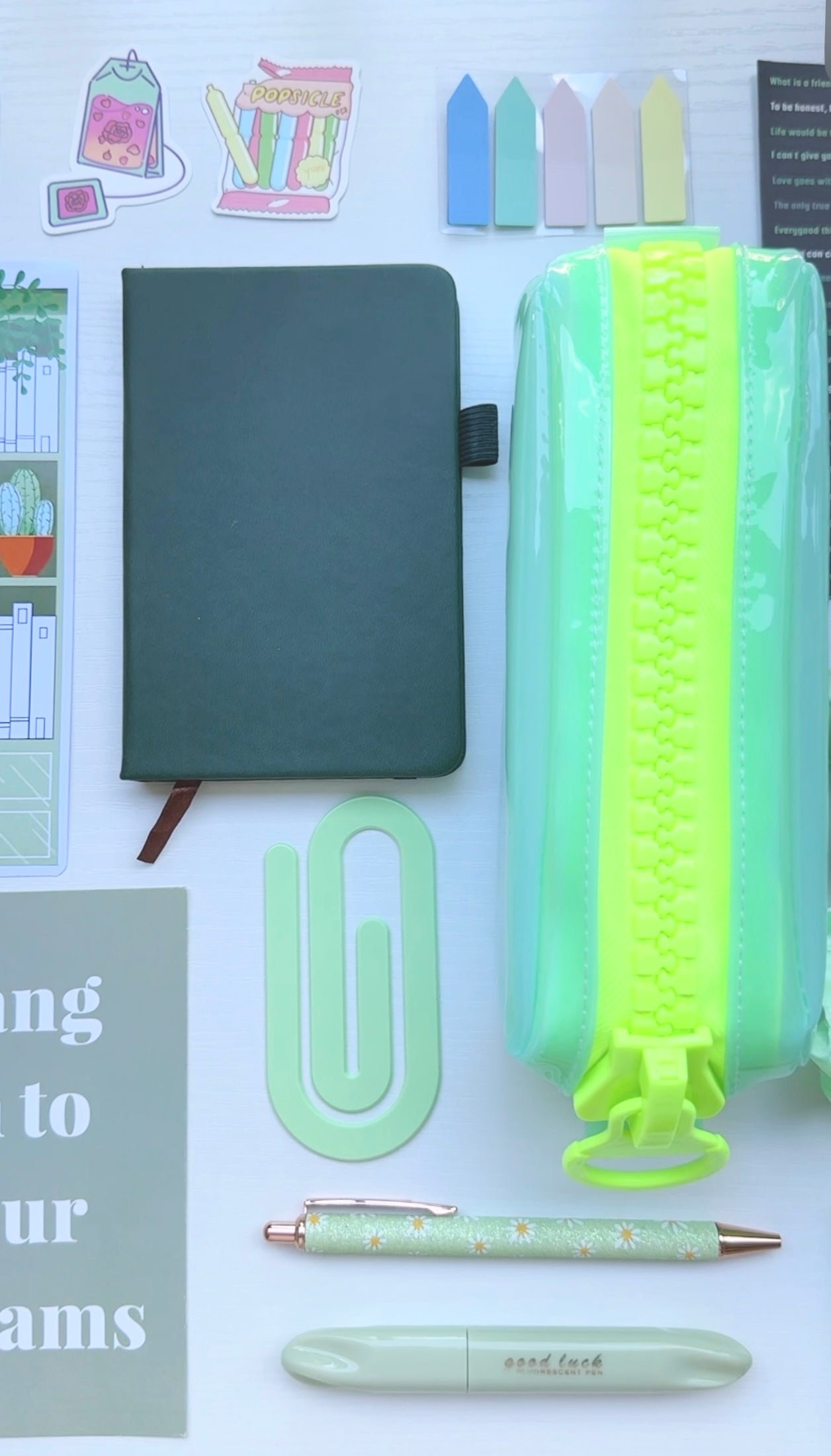 Minimal Elegant Gift Bundle – Green Matcha Stationery Set